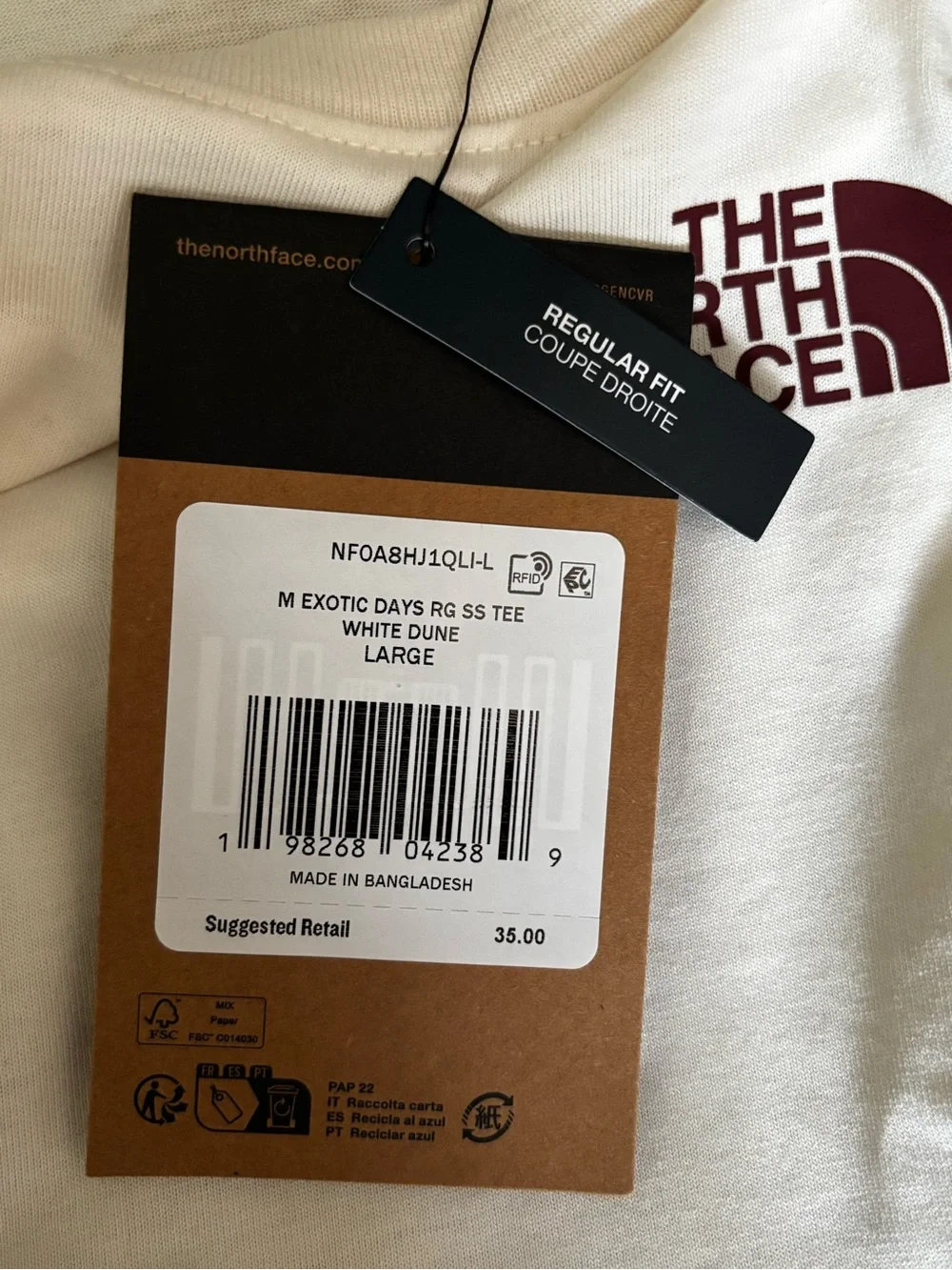 The North Face Men's Exotic Days Reg Fit short sleeve tee. Sz L. NWT
